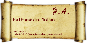 Helfenbein Anton névjegykártya